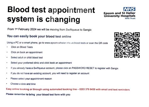 lister house blood test booking